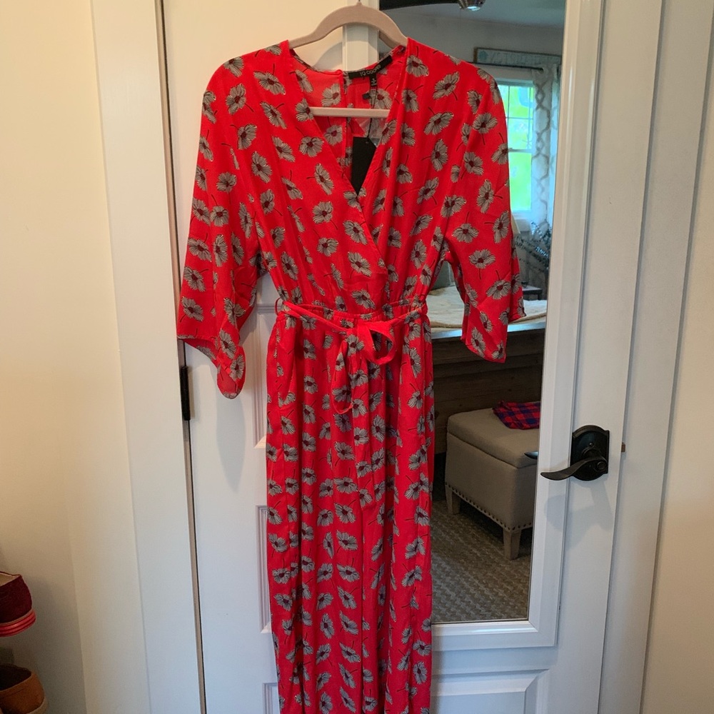19 Cooper red pantsuit